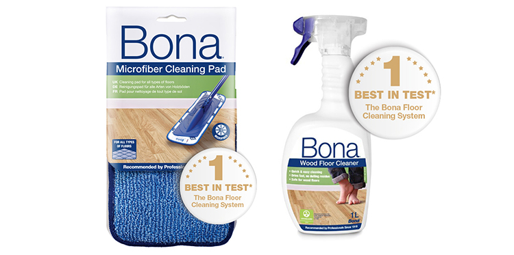 Bona Microfiber Cleaning Pad och Bona Wood Floor Cleaner